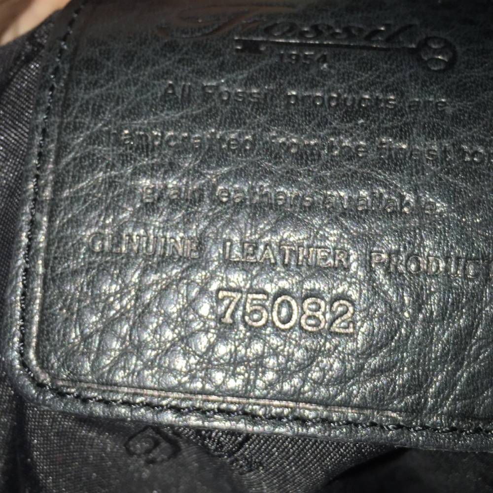 Super Fine Black Leather Fossil Backpack